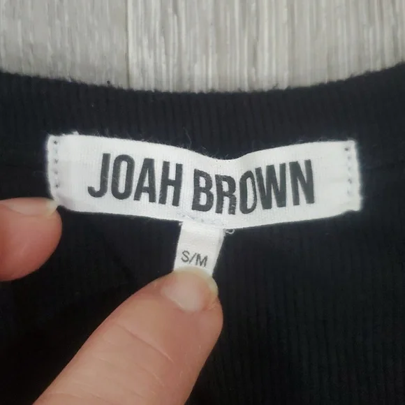 Joah Brown Henley Long Sleeve Top Black S/M In Great Condition - Picture 6 of 9